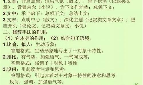 高考语文答题术语及万能公式,高考语文答题万能公式