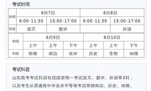 山东省高考安排表_山东省高考具体时间安排公布