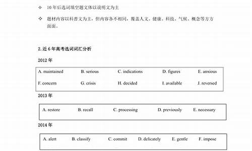 高考选词填空真题英语,高考选词填空