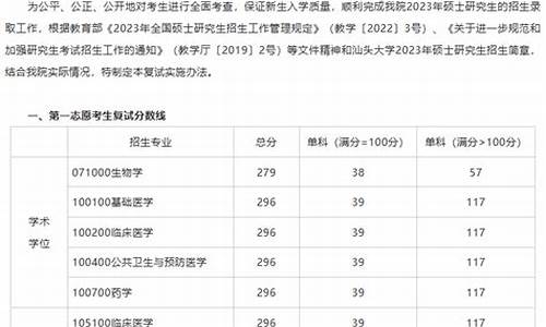 汕头大学考研分数线2024年-汕头大学考研分数线2023