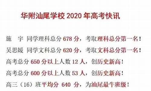 2017汕尾高考成绩,汕尾高考喜讯2020